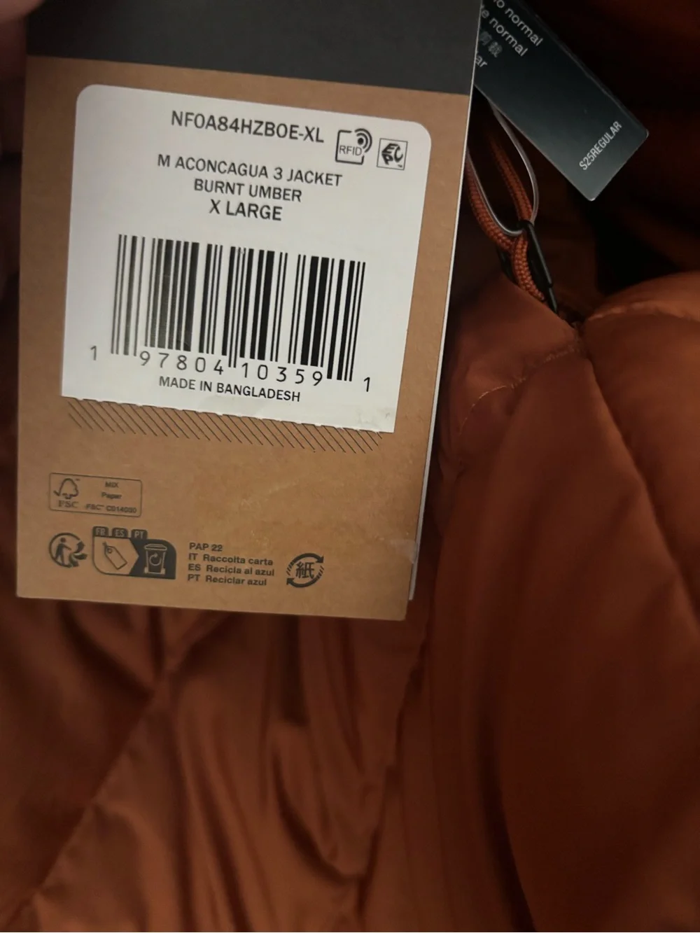 The North Face Men’s Quilted Puffer Jacket — Rust Brown